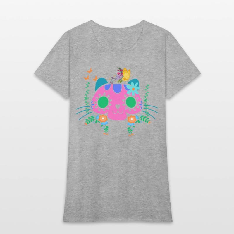 Cute Cat Sugar Skull Full