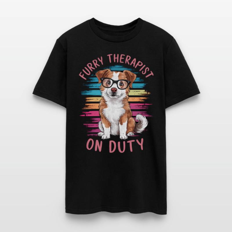 CUTE FURRY THERAPIST THERAPY DOG ON DUTY