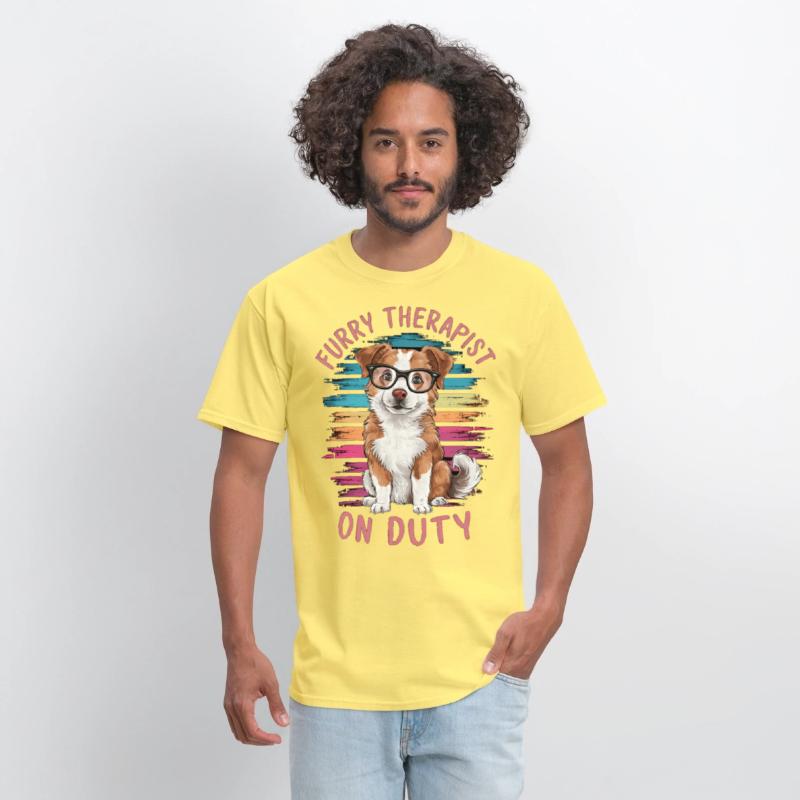 CUTE FURRY THERAPIST THERAPY DOG ON DUTY