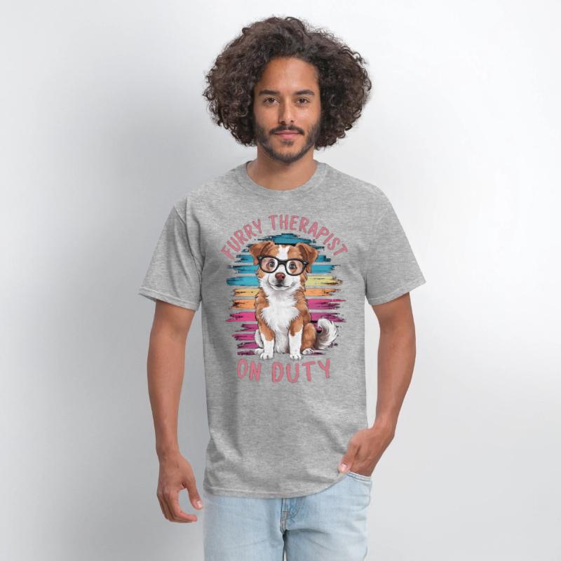CUTE FURRY THERAPIST THERAPY DOG ON DUTY