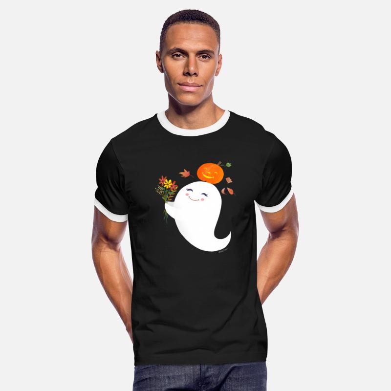 Cute Halloween Ghost with Flowers