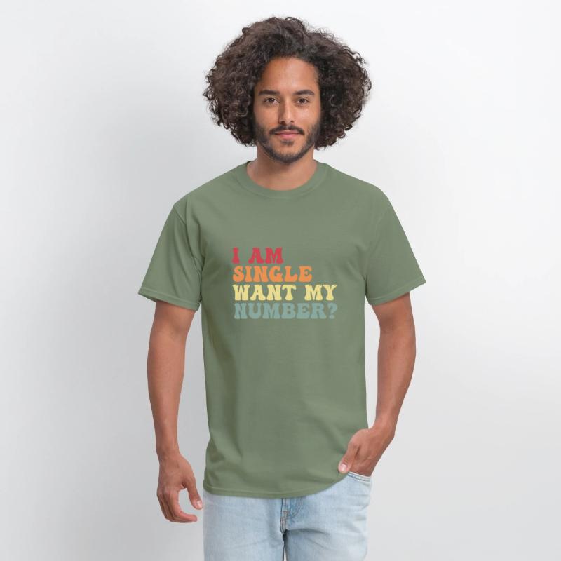Cute I Am Single Want My Number Funny Groovy Retro