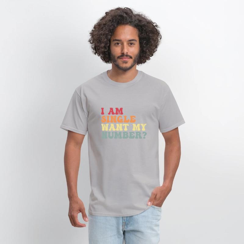 Cute I Am Single Want My Number Funny Groovy Retro