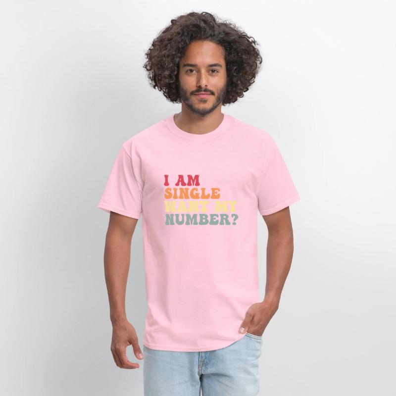 Cute I Am Single Want My Number Funny Groovy Retro
