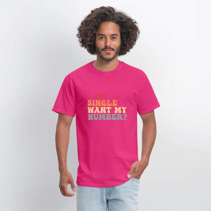 Cute I Am Single Want My Number Funny Groovy Retro