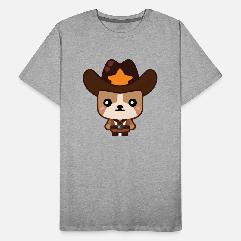 Cute kawaii cowboy dog illustration