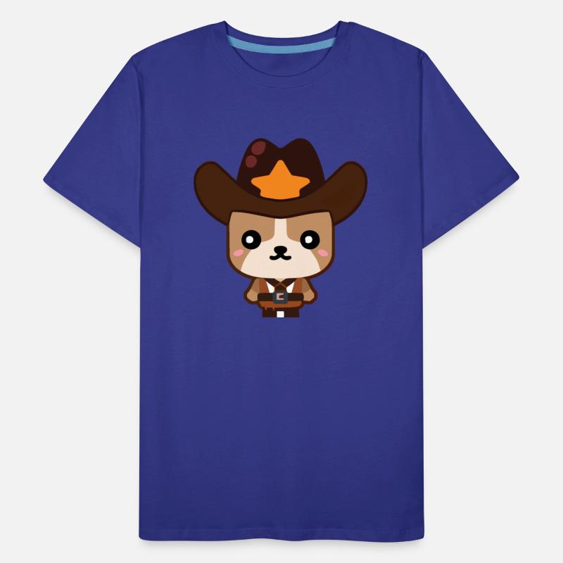 Cute kawaii cowboy dog illustration