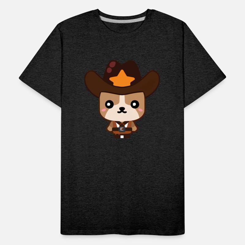 Cute kawaii cowboy dog illustration