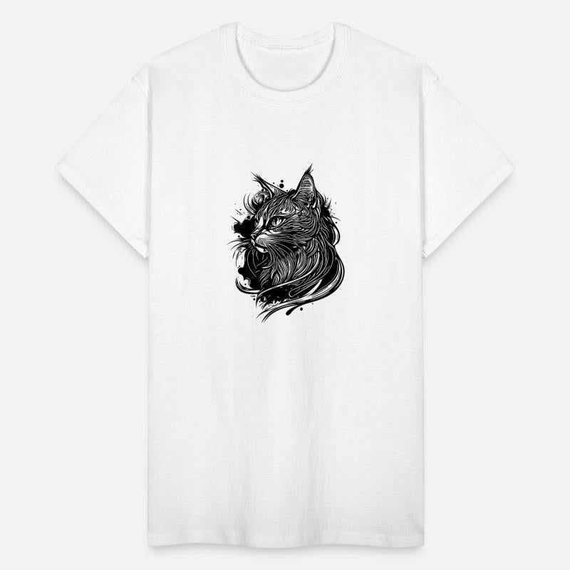 Cute Little Space Domestic Cat In Tattoo Style