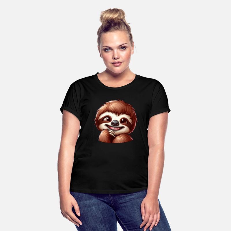 Cute shy sloth cartoon