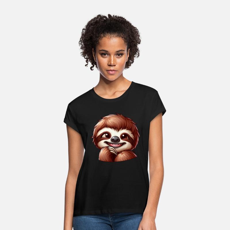 Cute shy sloth cartoon