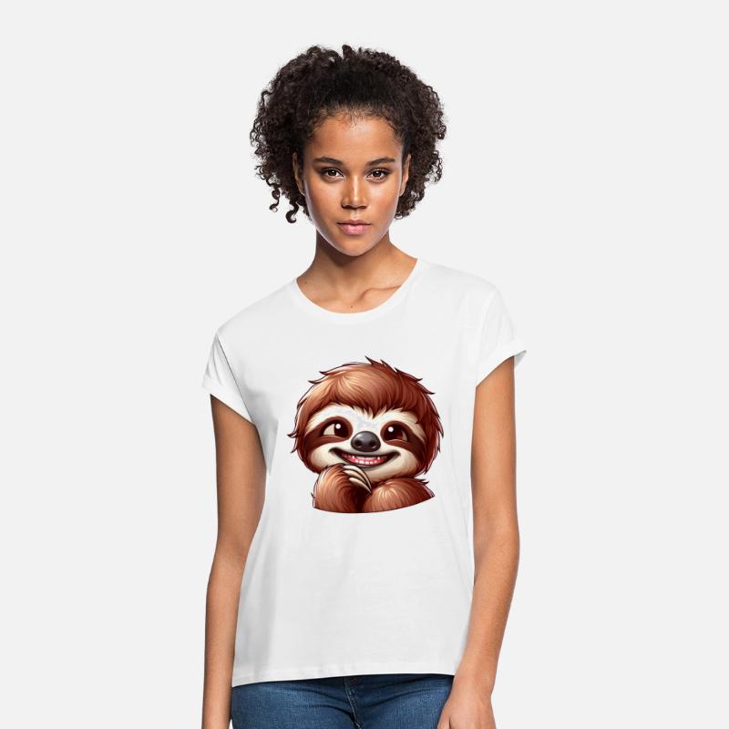 Cute shy sloth cartoon