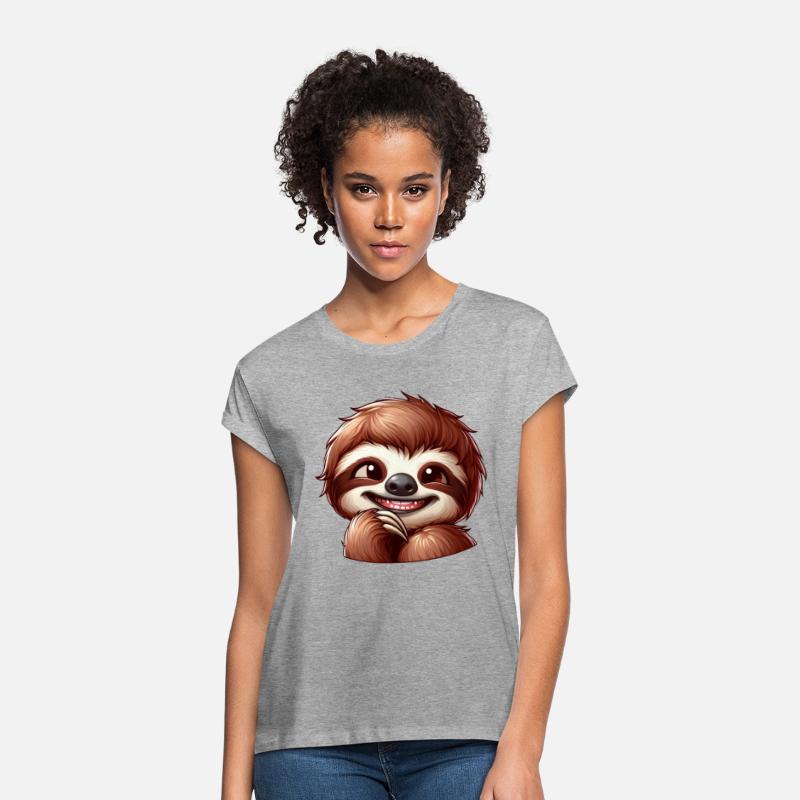 Cute shy sloth cartoon