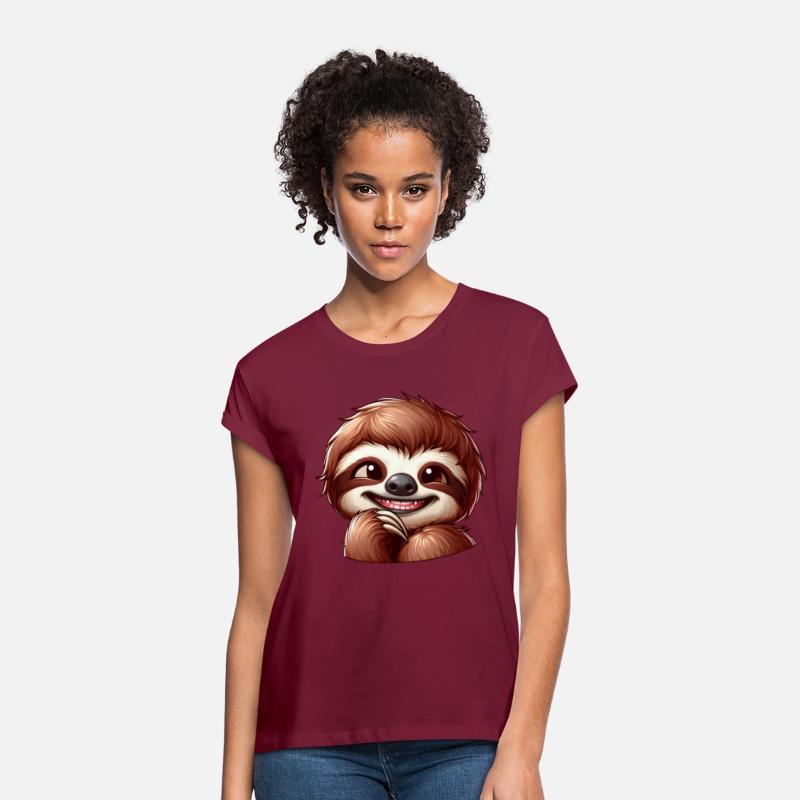 Cute shy sloth cartoon