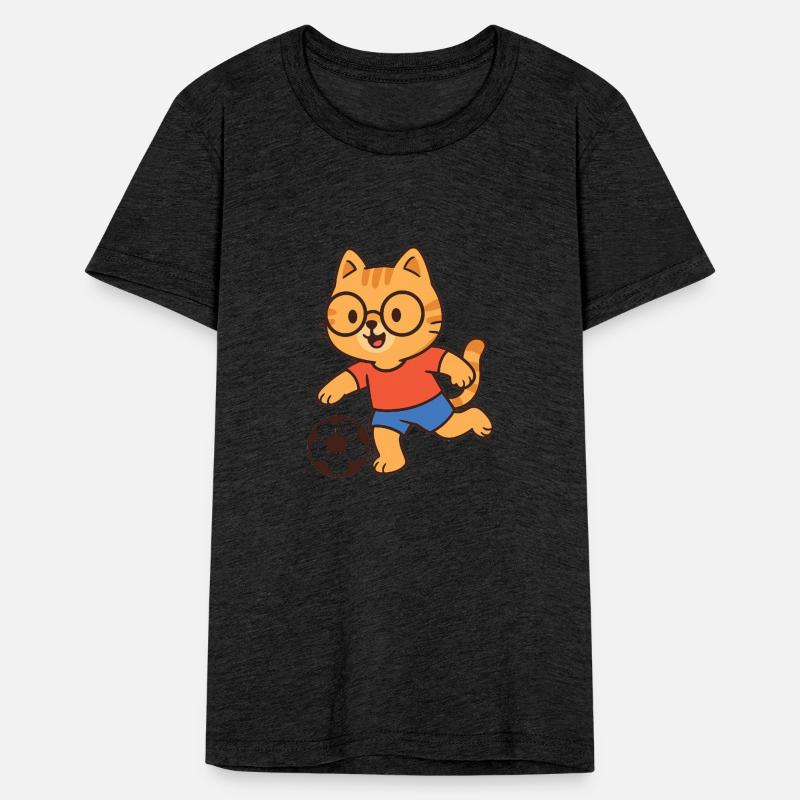 Cute Soccer Cat Cartoon Football Kitten Design