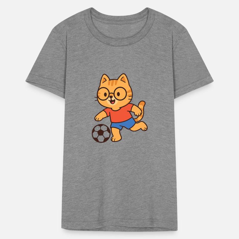 Cute Soccer Cat Cartoon Football Kitten Design