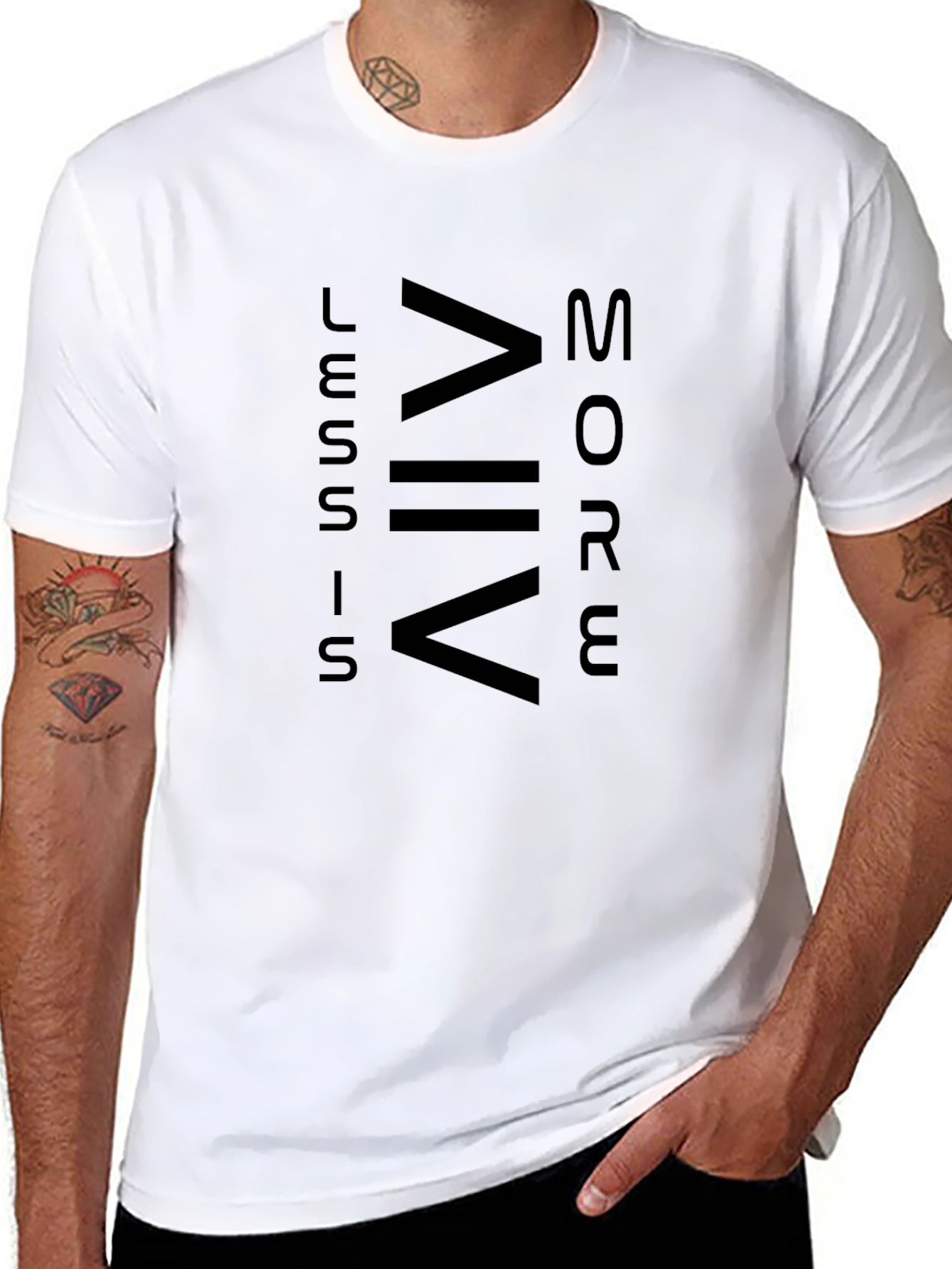 Less is More Graphic Black T-Shirt