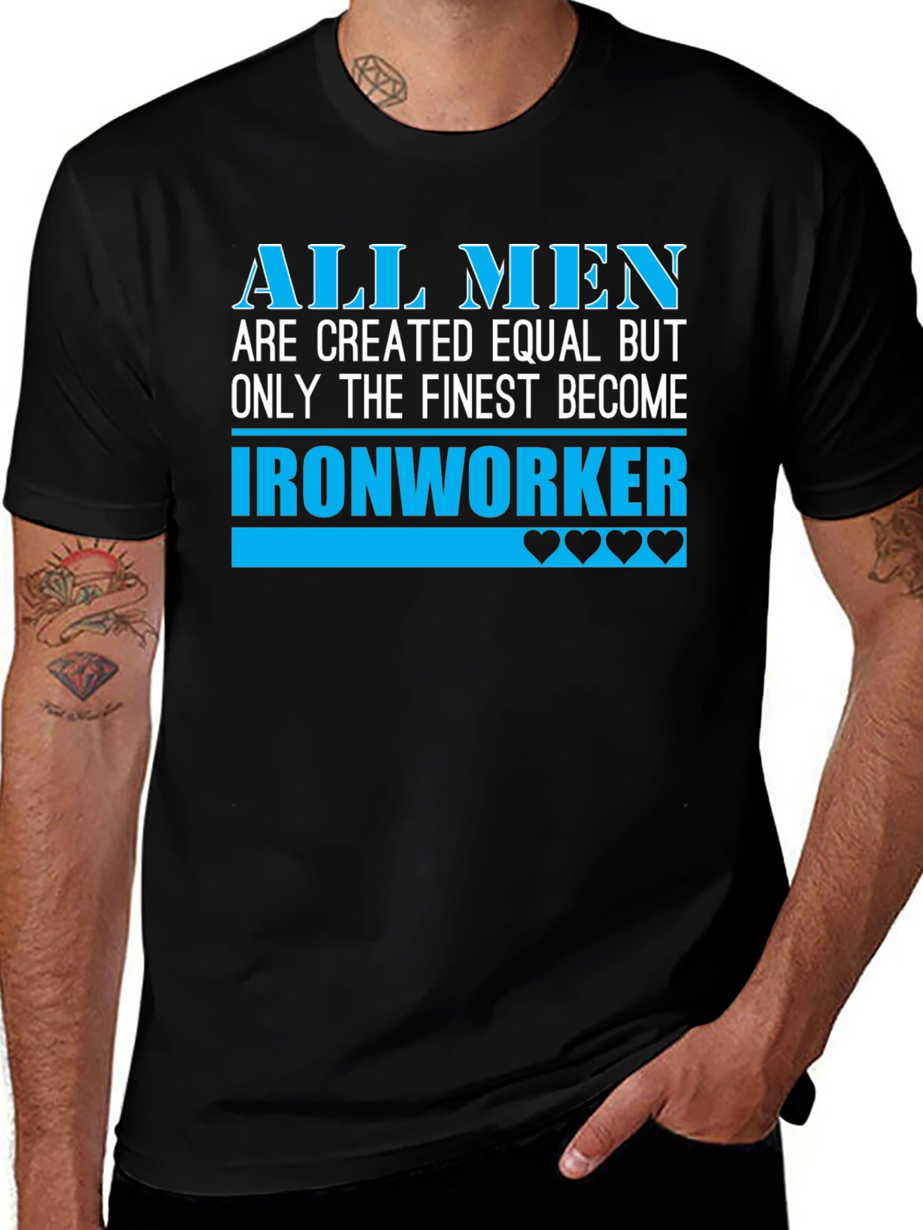 Finest Ironworker T-Shirt - Black Crew Neck Tee