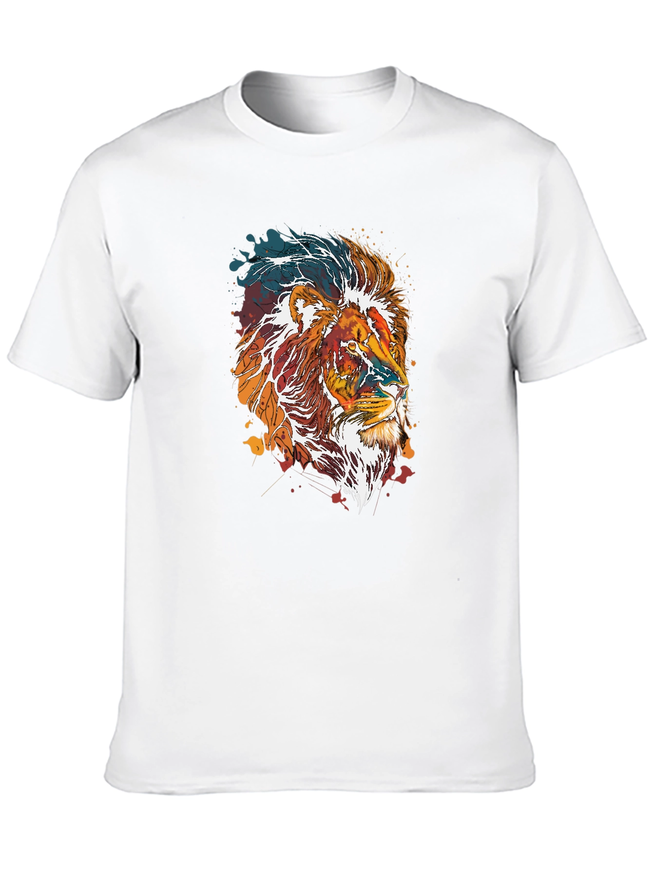 Lion Graphic Tee - Stylish Mens Black T-Shirt