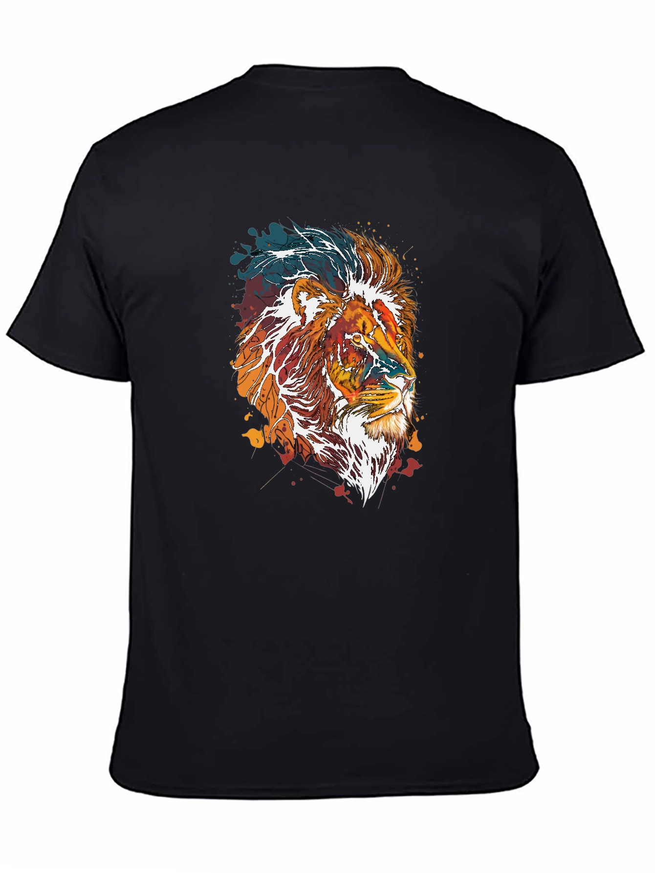 Lion Graphic Tee - Stylish Mens Black T-Shirt