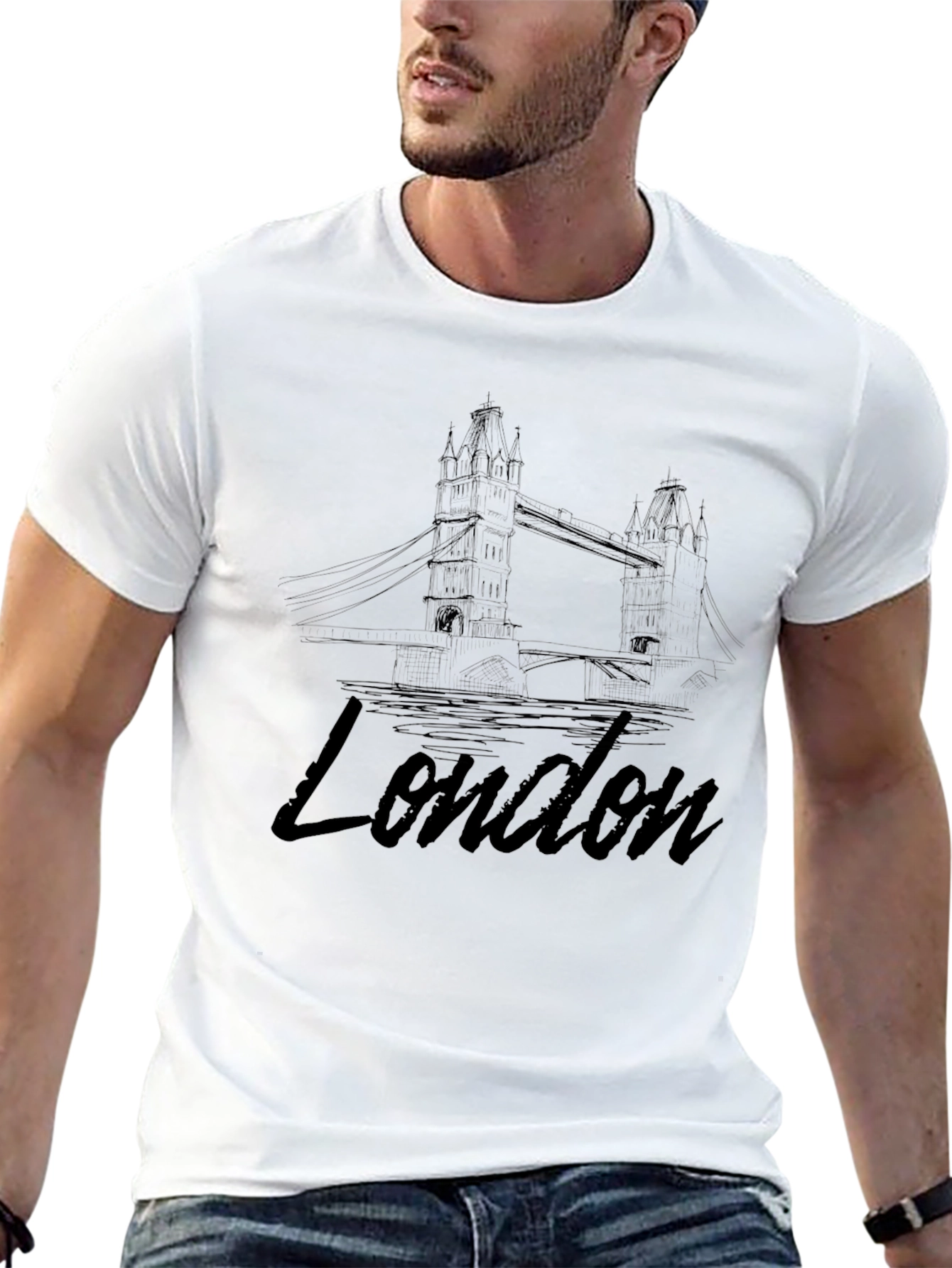 London Bridge Black Graphic Tee