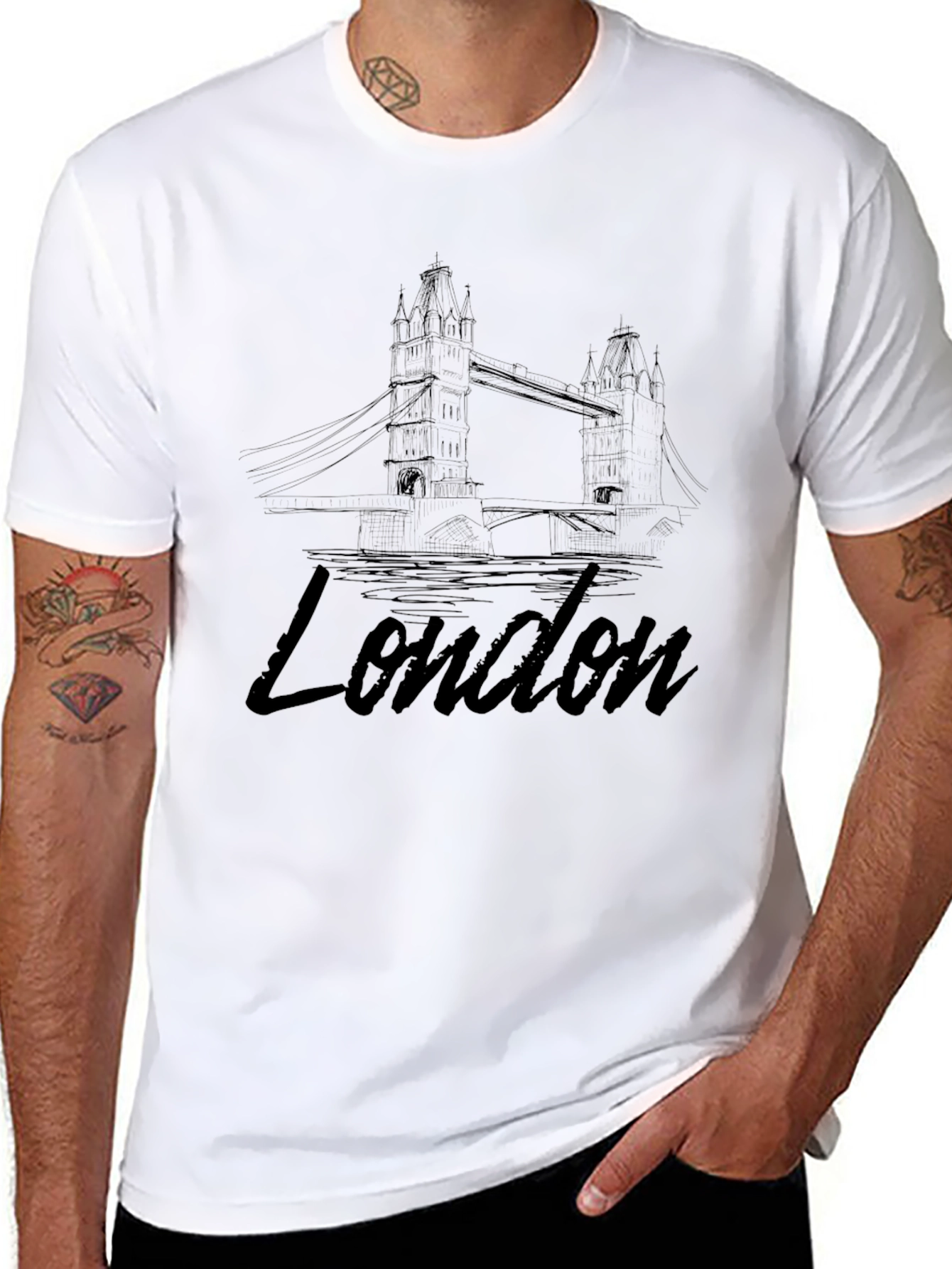 London Bridge Black Graphic Tee
