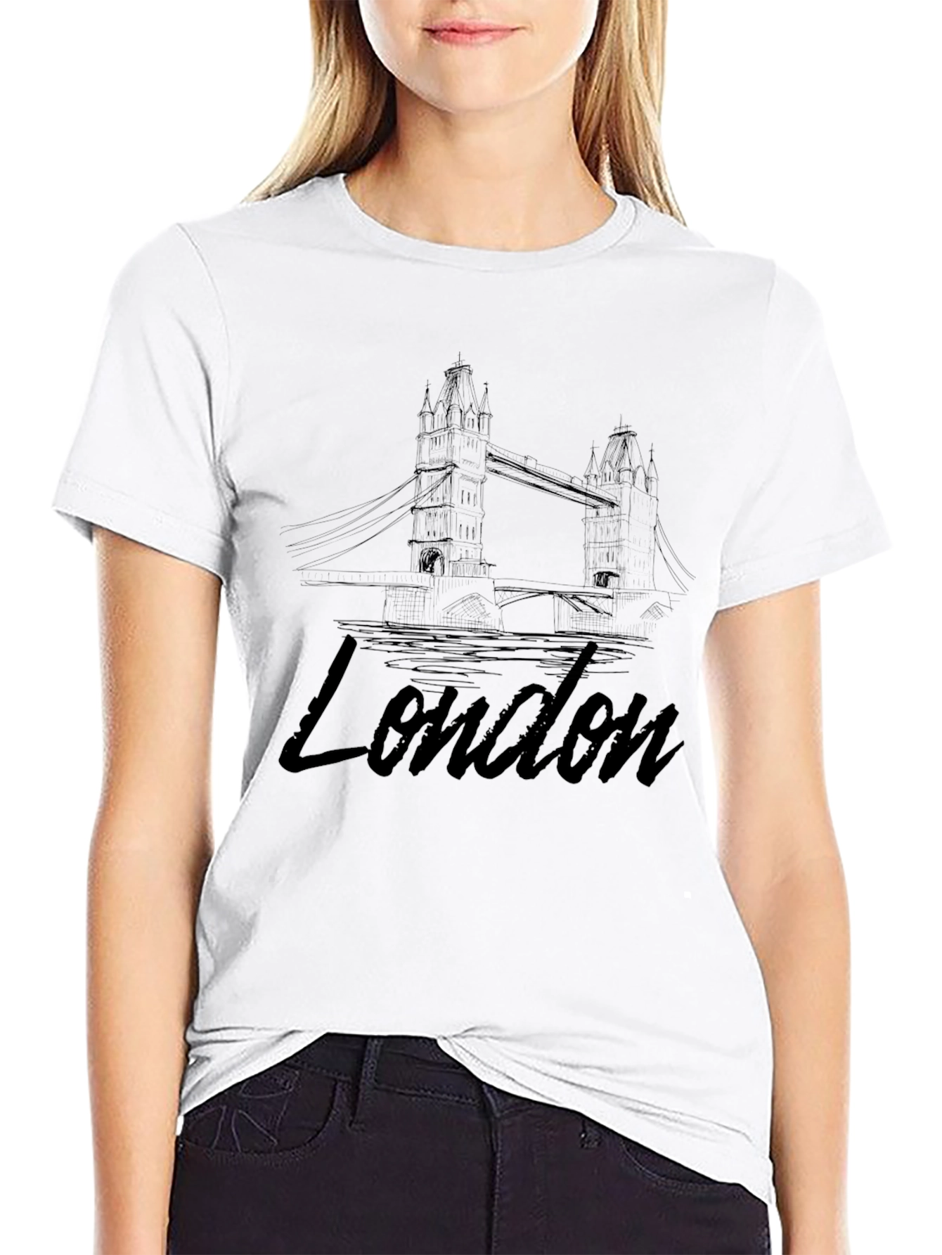 London Bridge Black Graphic Tee
