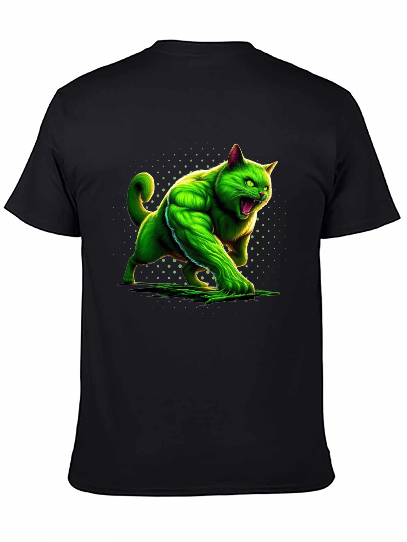 Hulk Cat Graphic Tee - Mens Black T-Shirt
