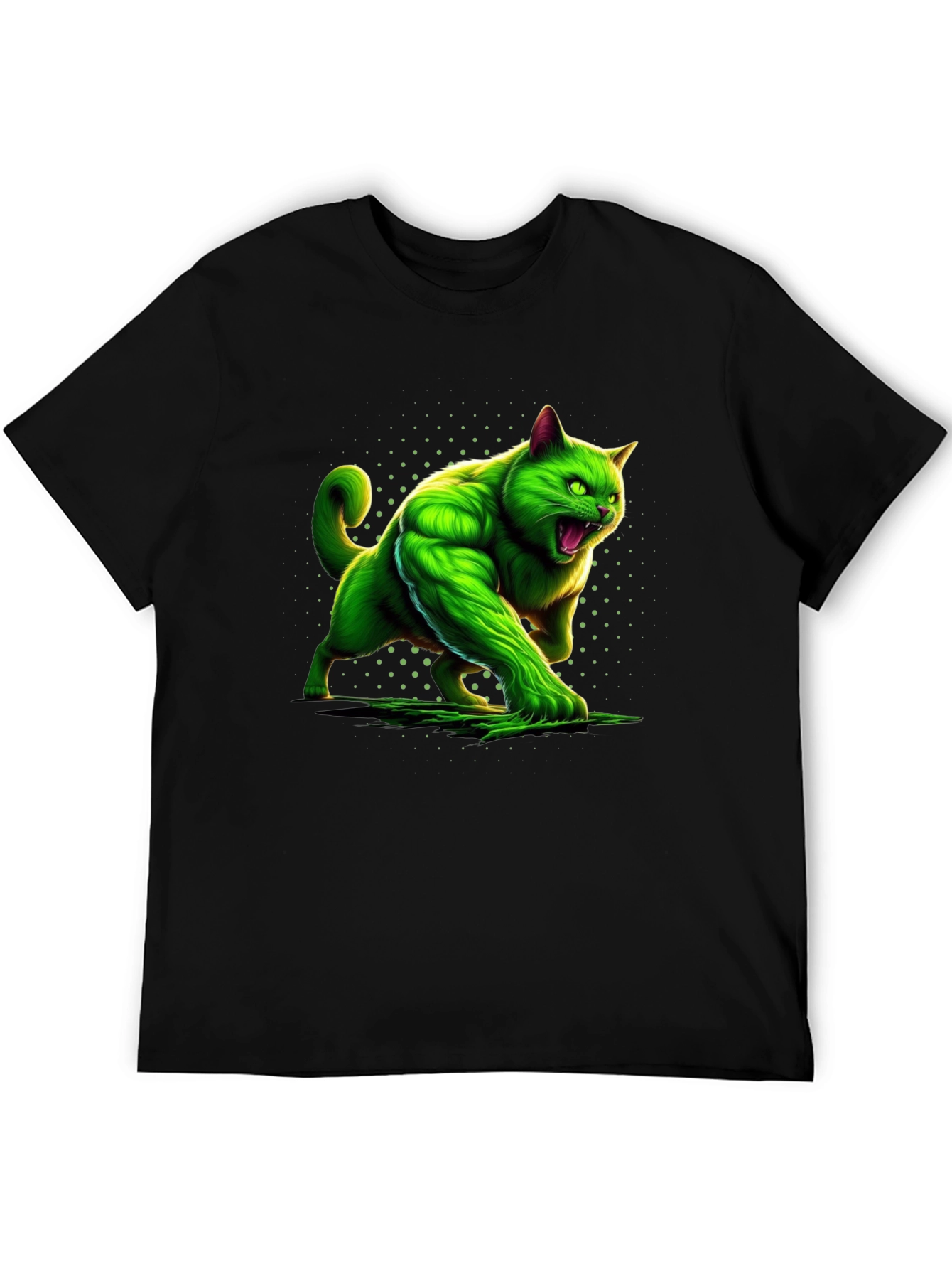 Hulk Cat Graphic Tee - Mens Black T-Shirt