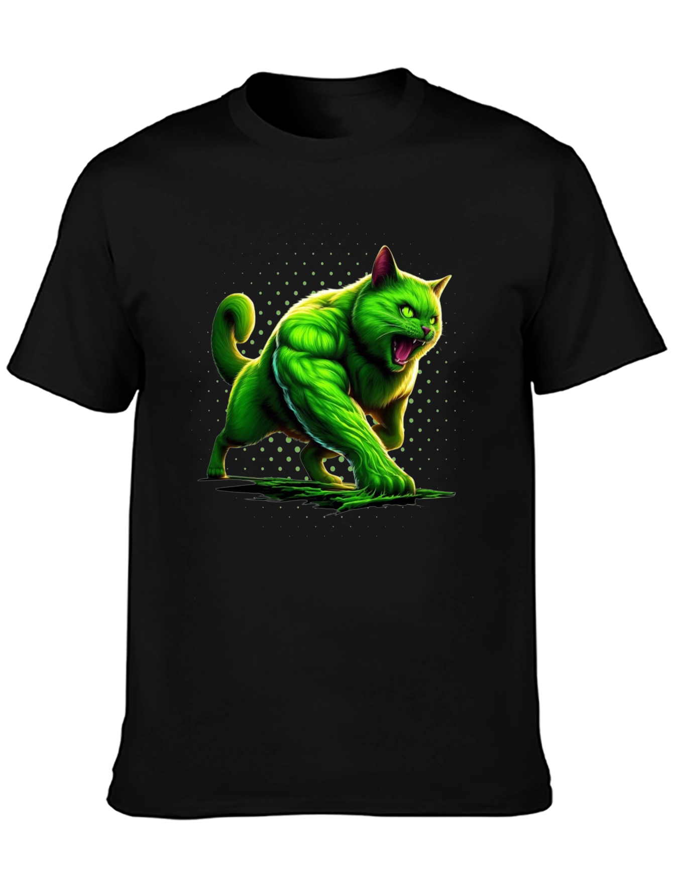 Hulk Cat Graphic Tee - Mens Black T-Shirt