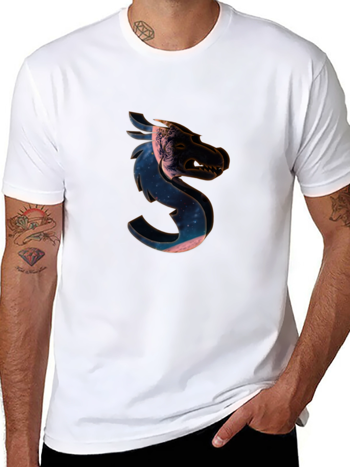 Cosmic Dragon Black T-Shirt