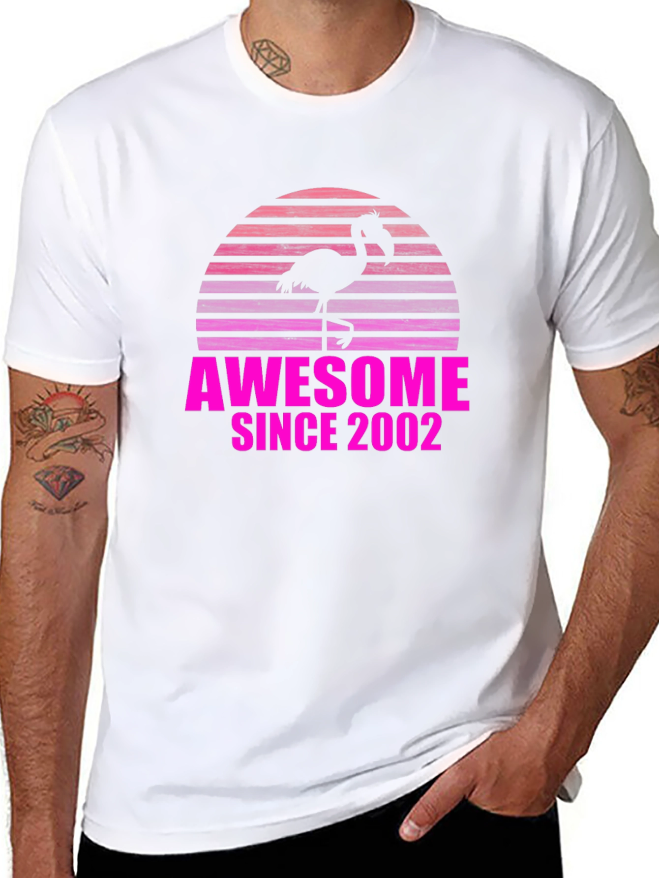 Awesome Since 2002 Flamingo Graphic Tee