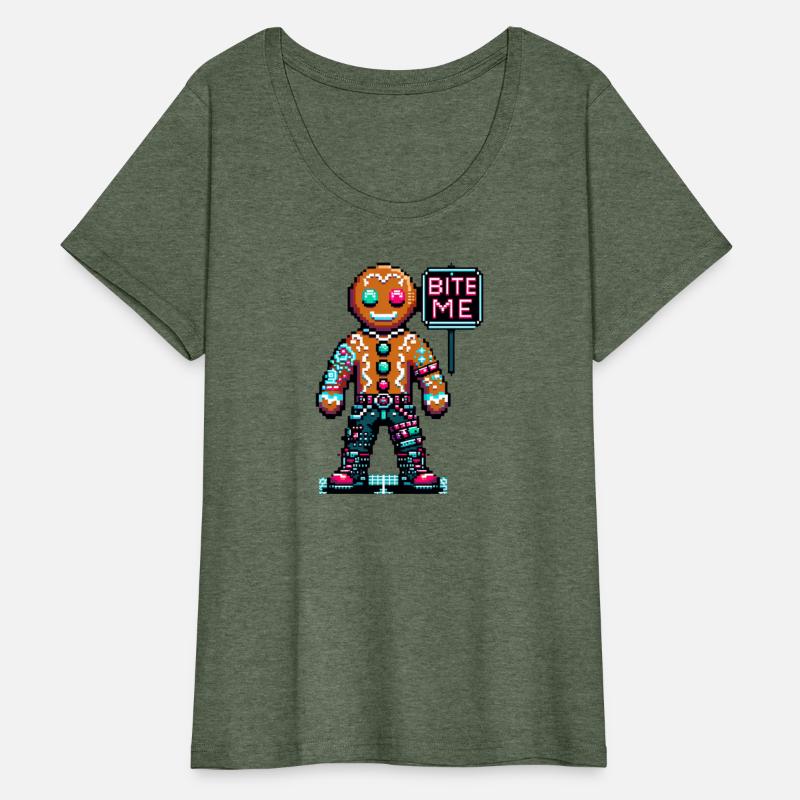 Cyberpunk Gingerbread Man Neon 'Bite Me' Christmas