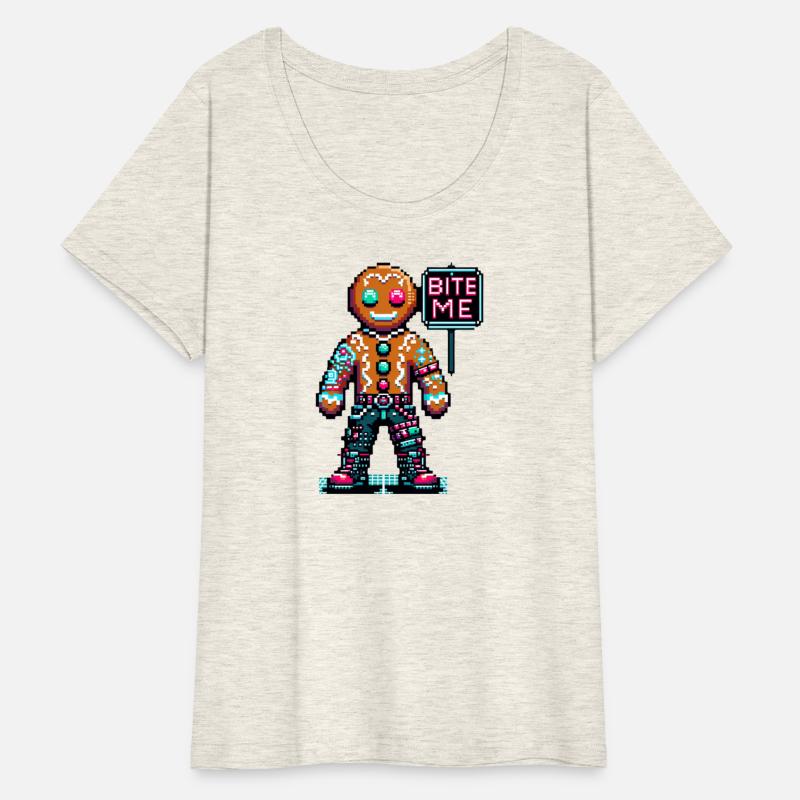Cyberpunk Gingerbread Man Neon 'Bite Me' Christmas