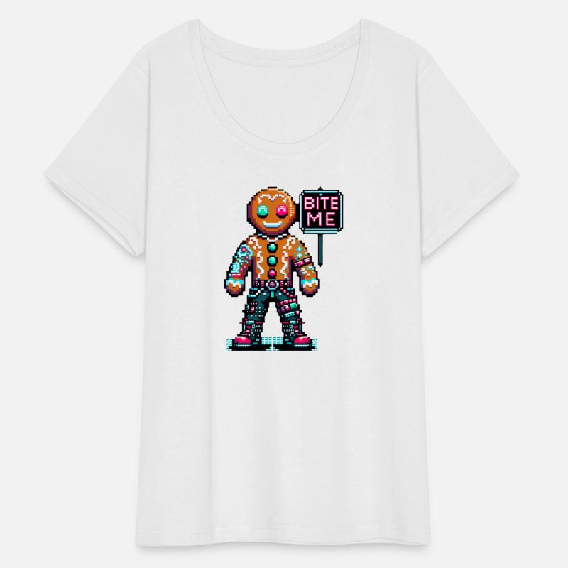 Cyberpunk Gingerbread Man Neon 'Bite Me' Christmas