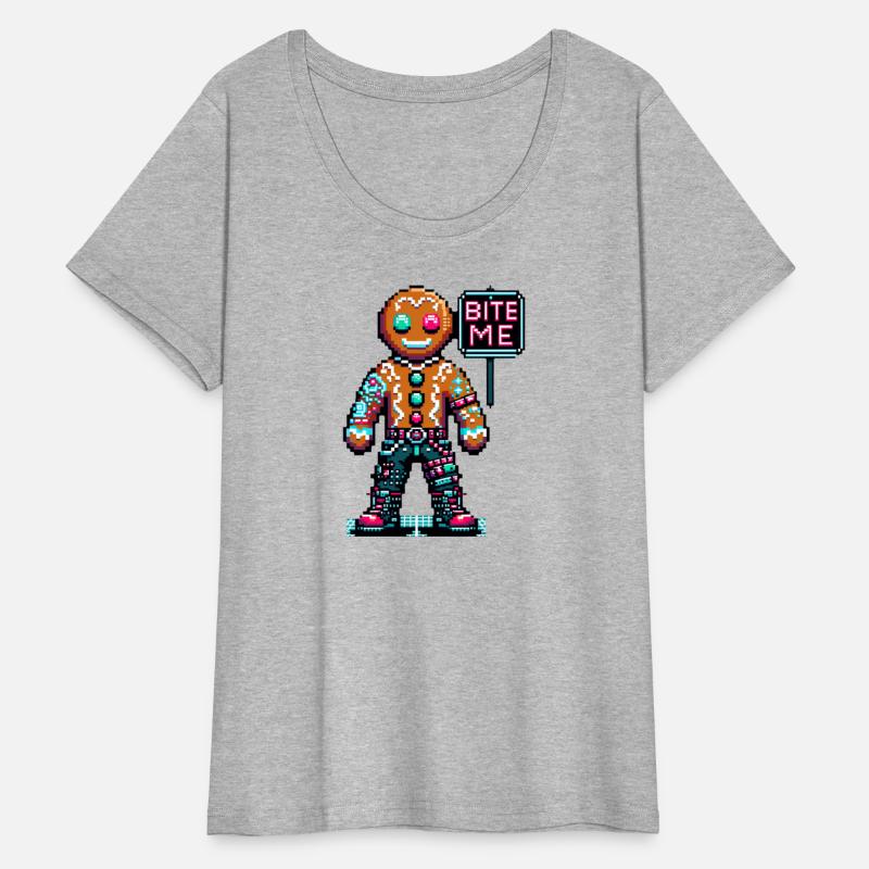 Cyberpunk Gingerbread Man Neon 'Bite Me' Christmas