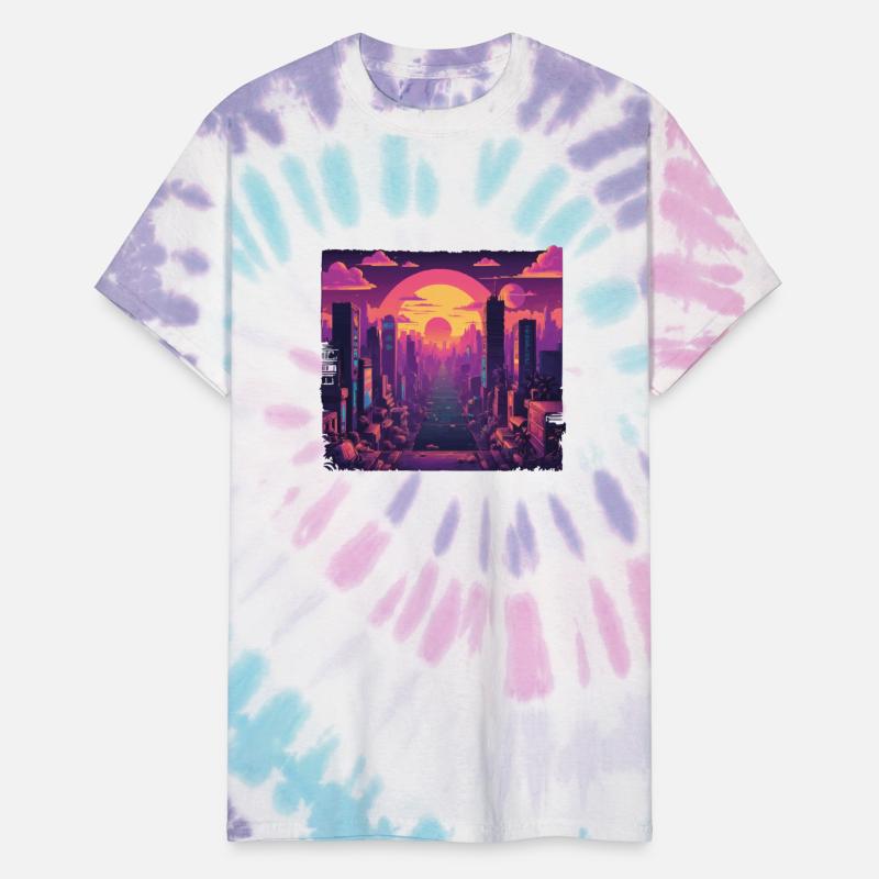 Cyberpunk Neon Cityscape Sunset