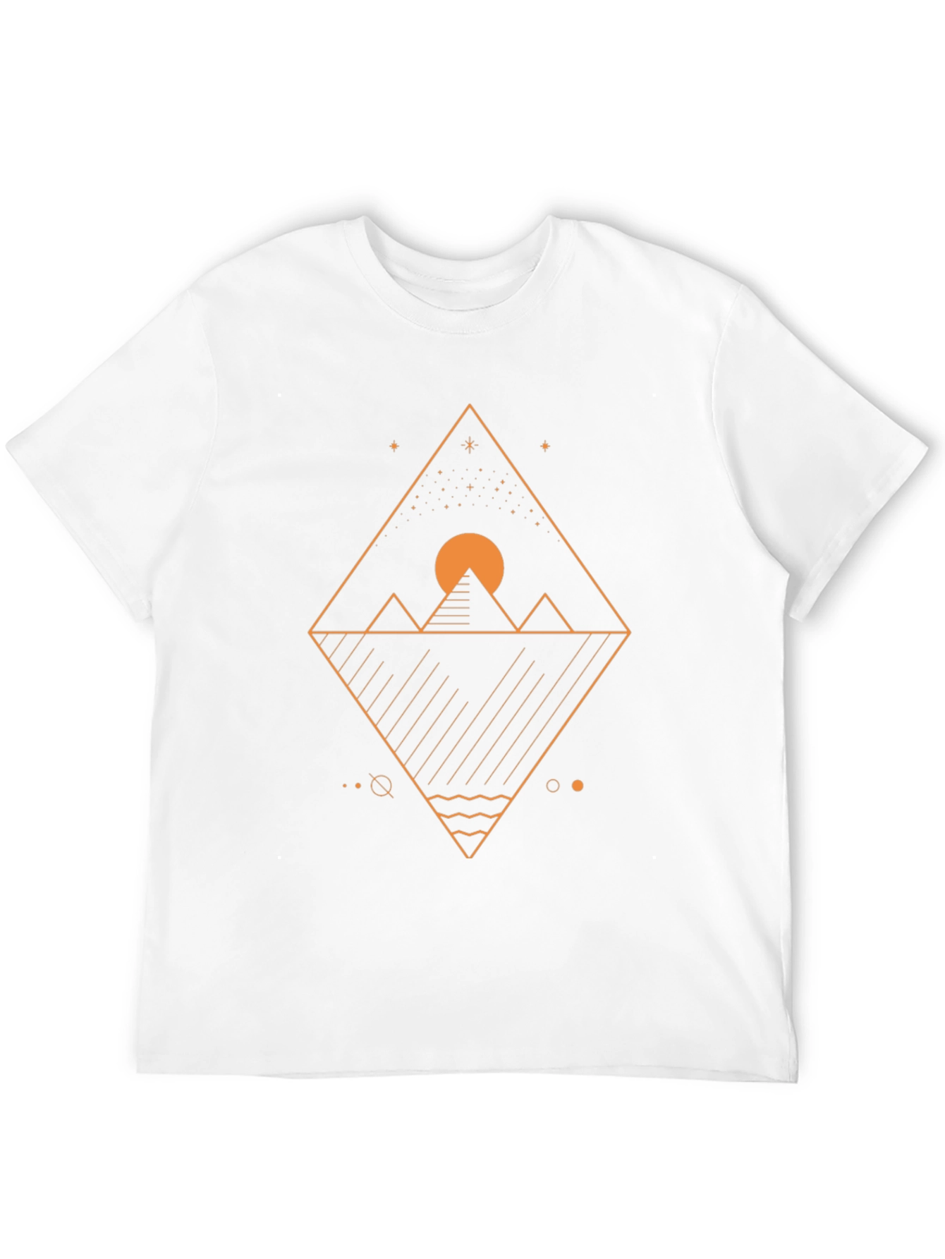 Geometric Pyramid Graphic Tee - Black
