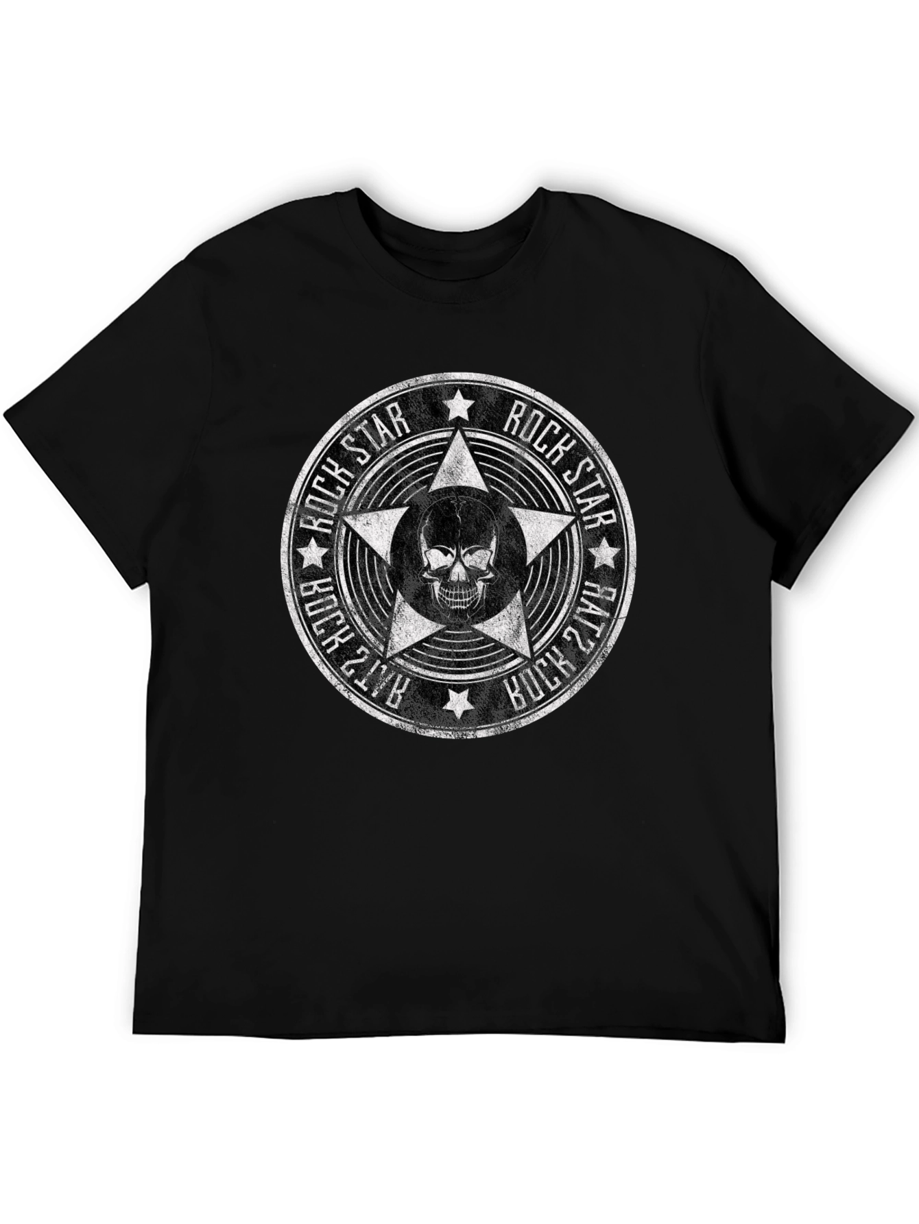 Rock Star Skull T-Shirt - Black Graphic Tee