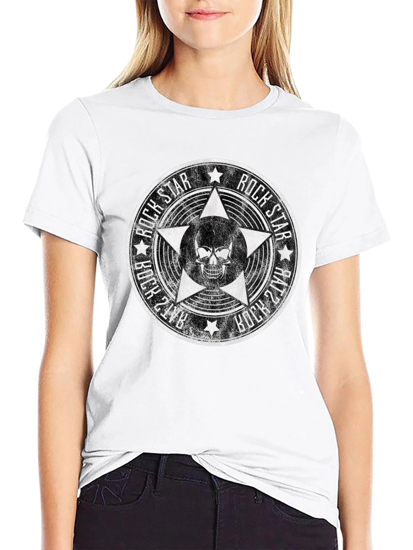 Rock Star Skull T-Shirt - Black Graphic Tee