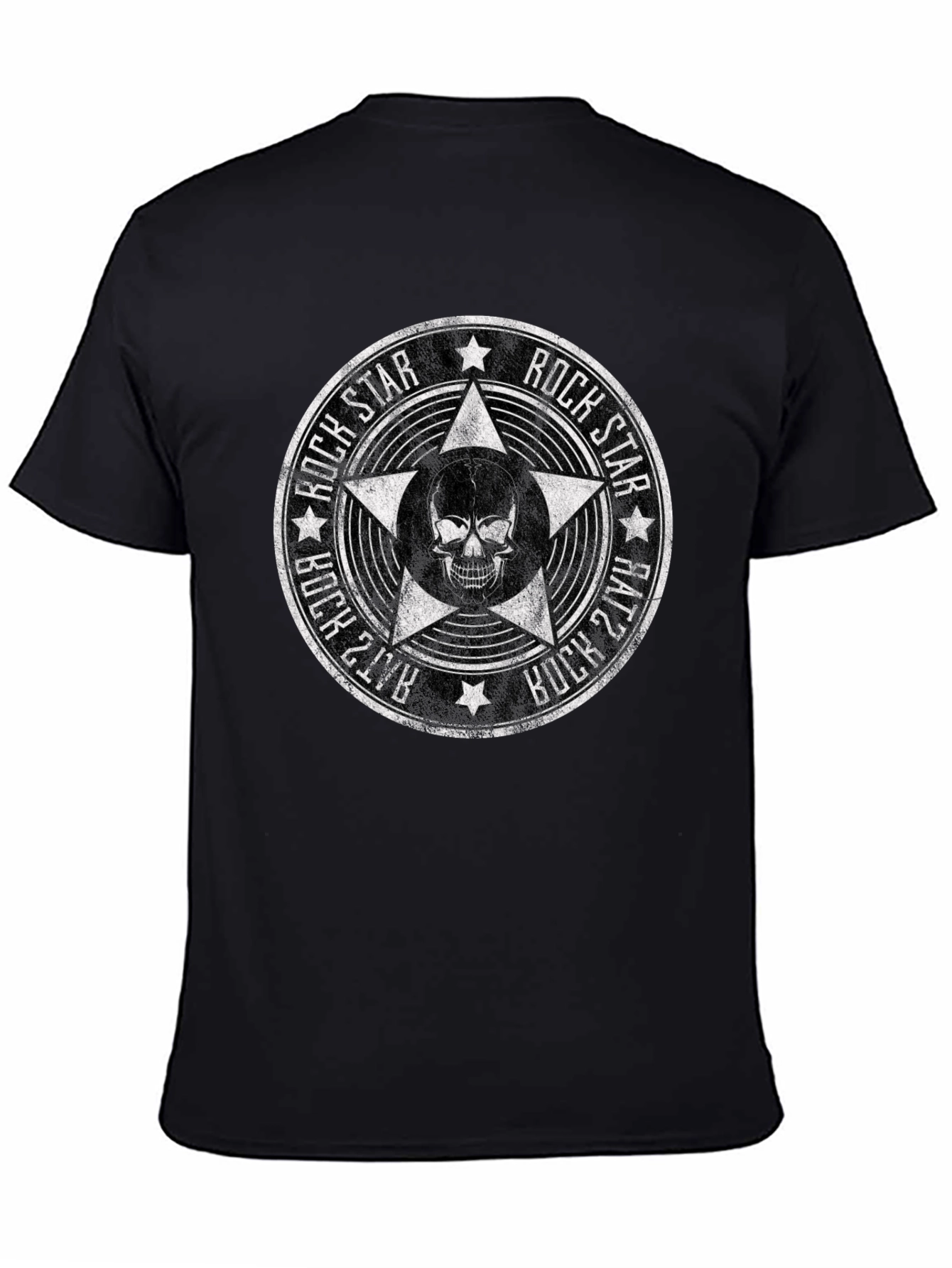 Rock Star Skull T-Shirt - Black Graphic Tee