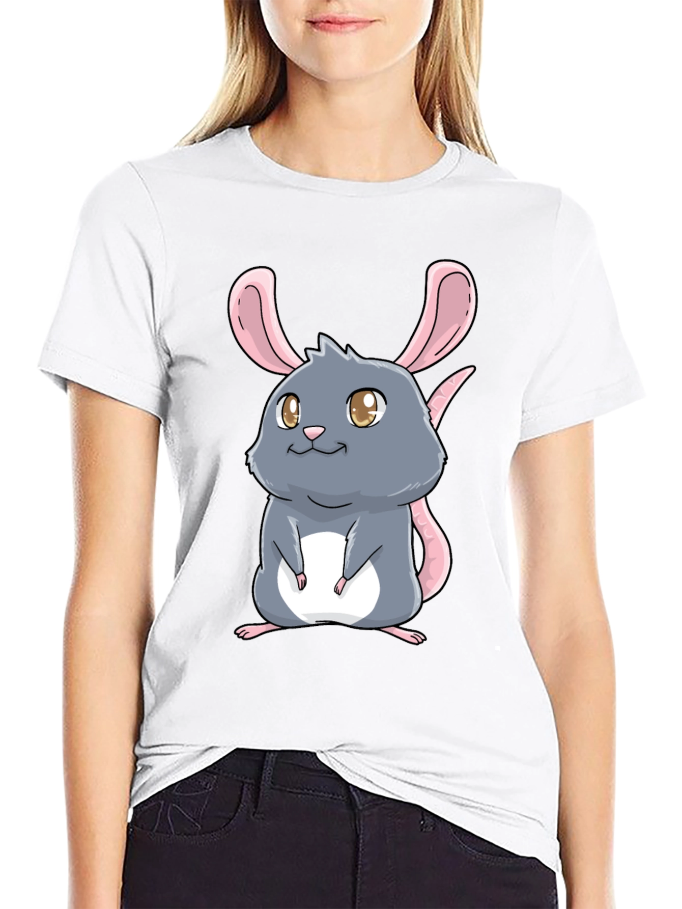 Cute Cartoon Rat Graphic T-Shirt - Unisex