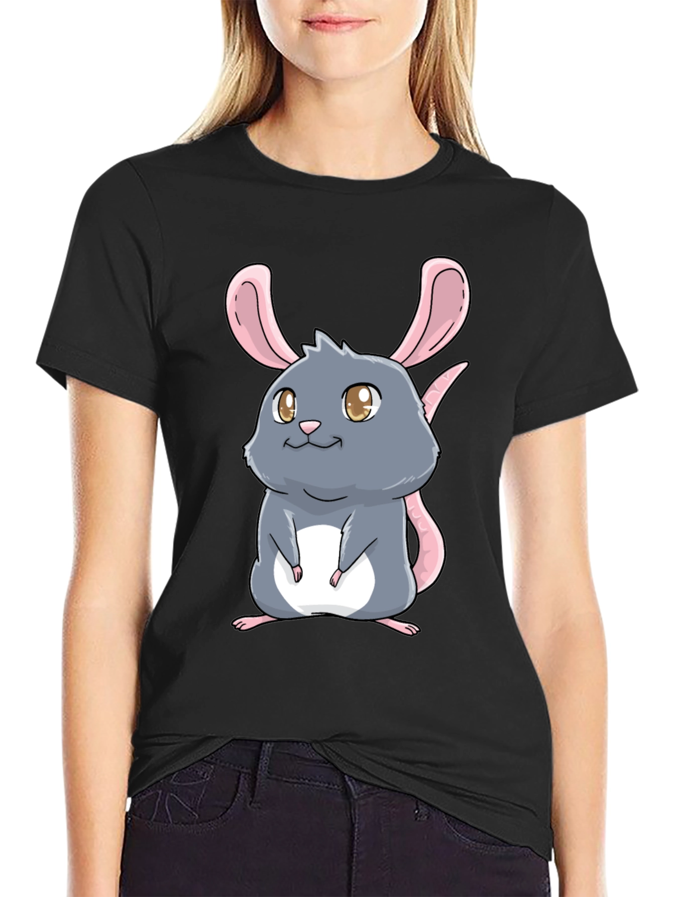 Cute Cartoon Rat Graphic T-Shirt - Unisex
