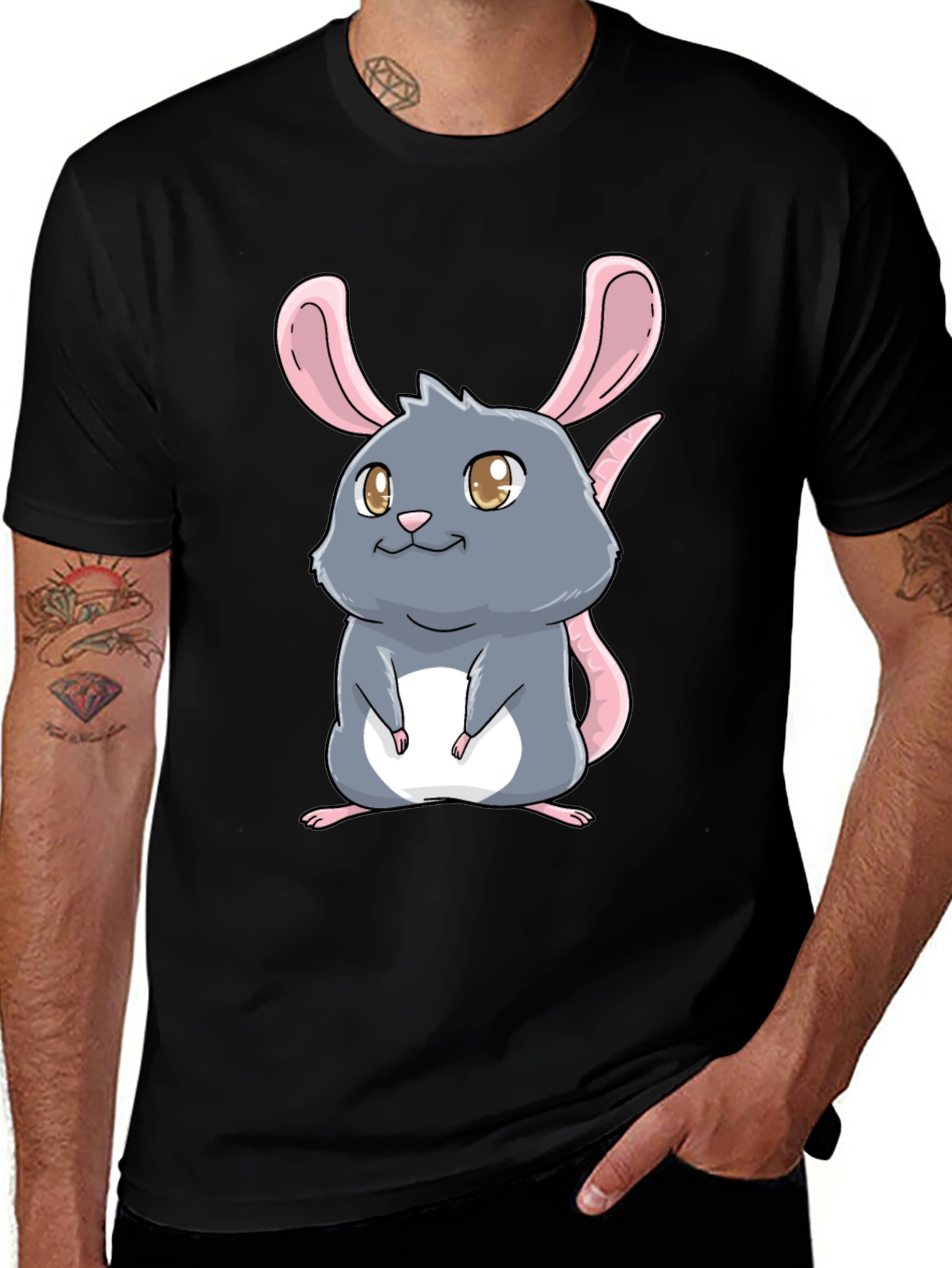 Cute Cartoon Rat Graphic T-Shirt - Unisex