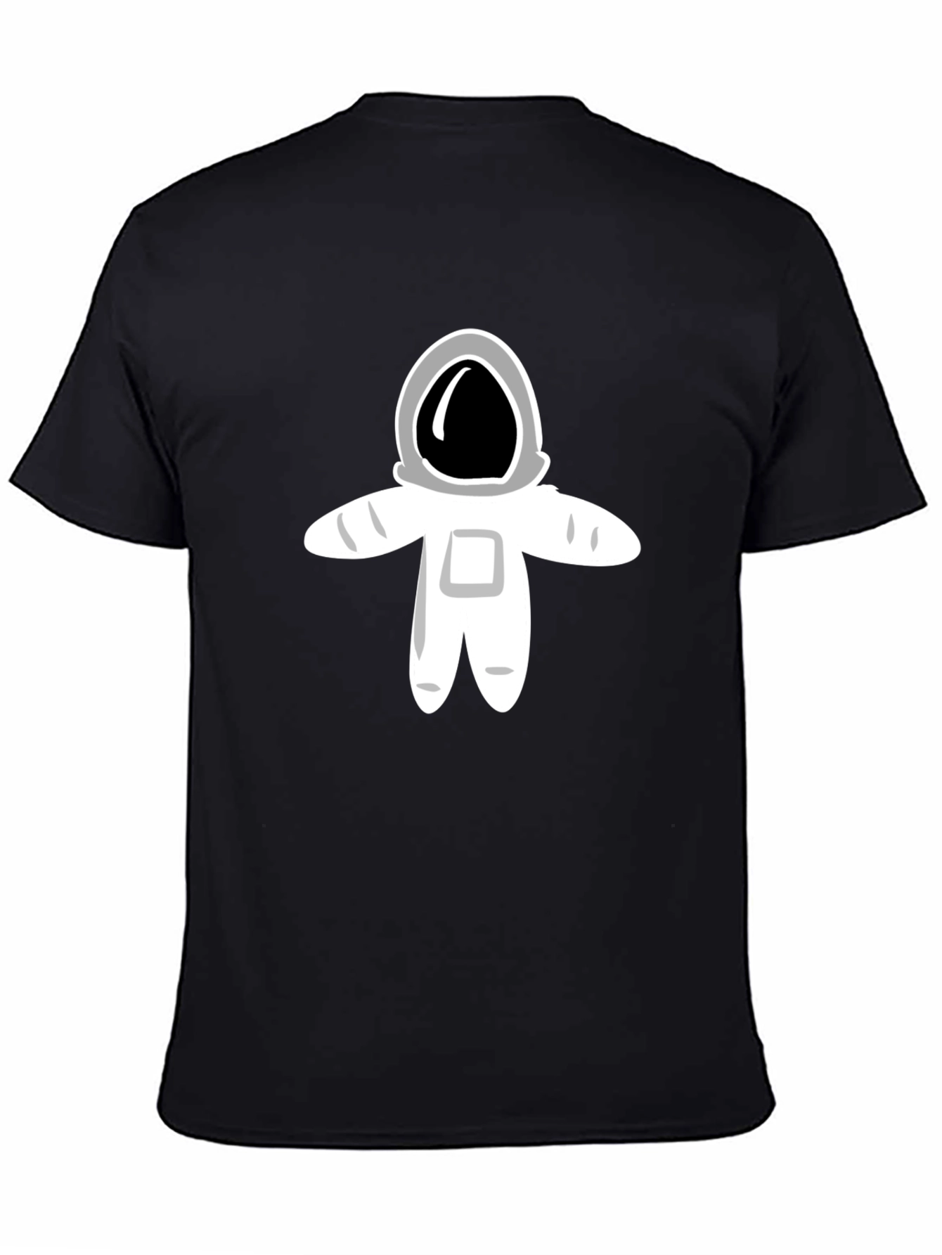 Astronaut Graphic Tee - Black Cotton Casual T-Shirt