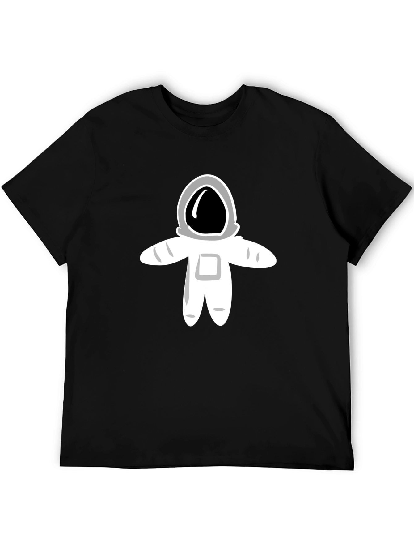 Astronaut Graphic Tee - Black Cotton Casual T-Shirt