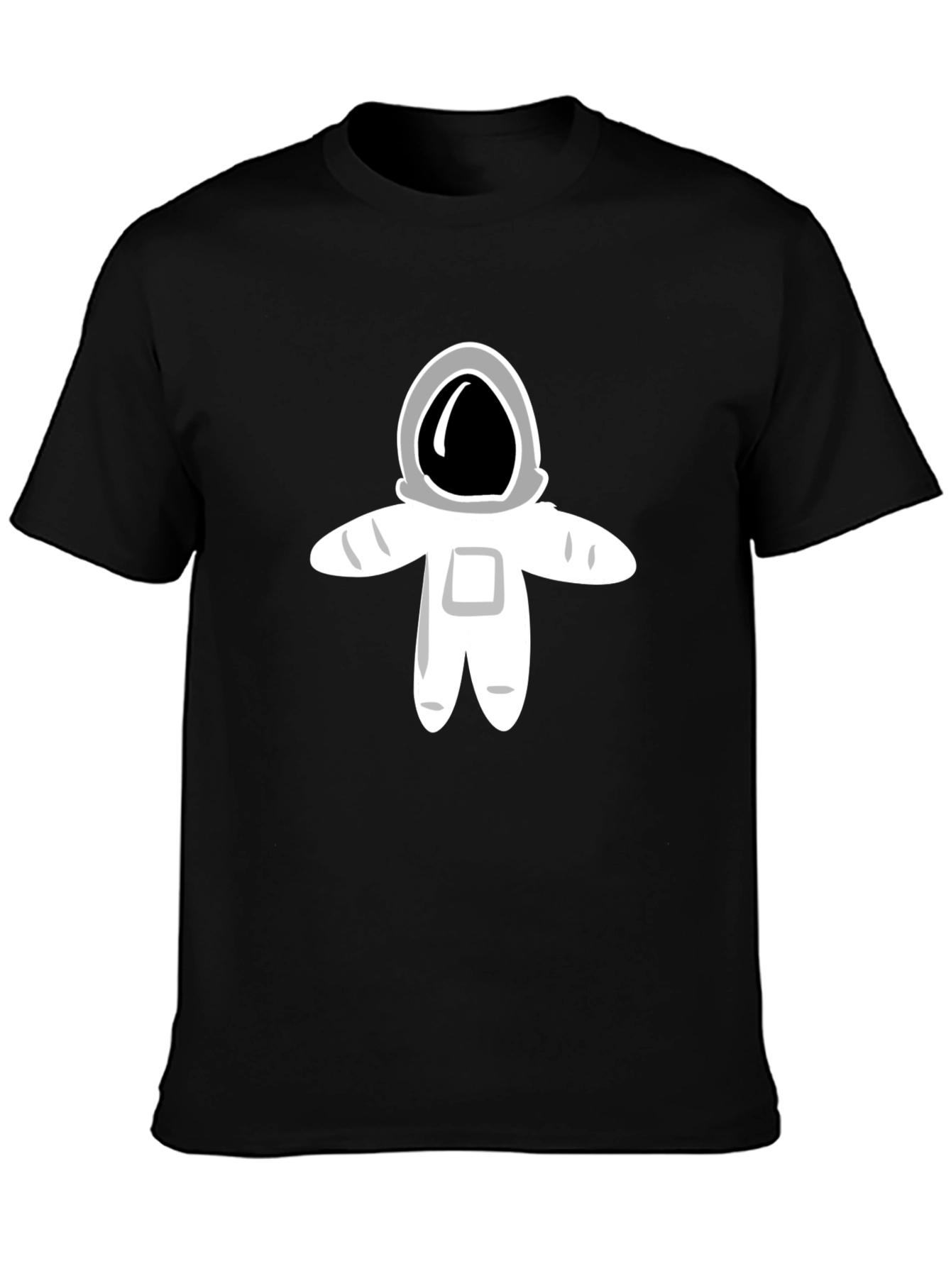 Astronaut Graphic Tee - Black Cotton Casual T-Shirt