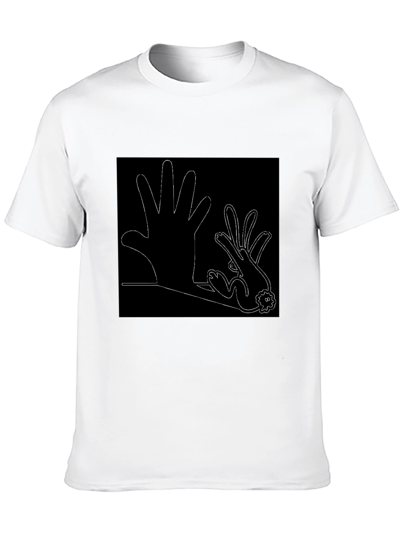 Hand Shadow Rabbit T-Shirt - Unique Design