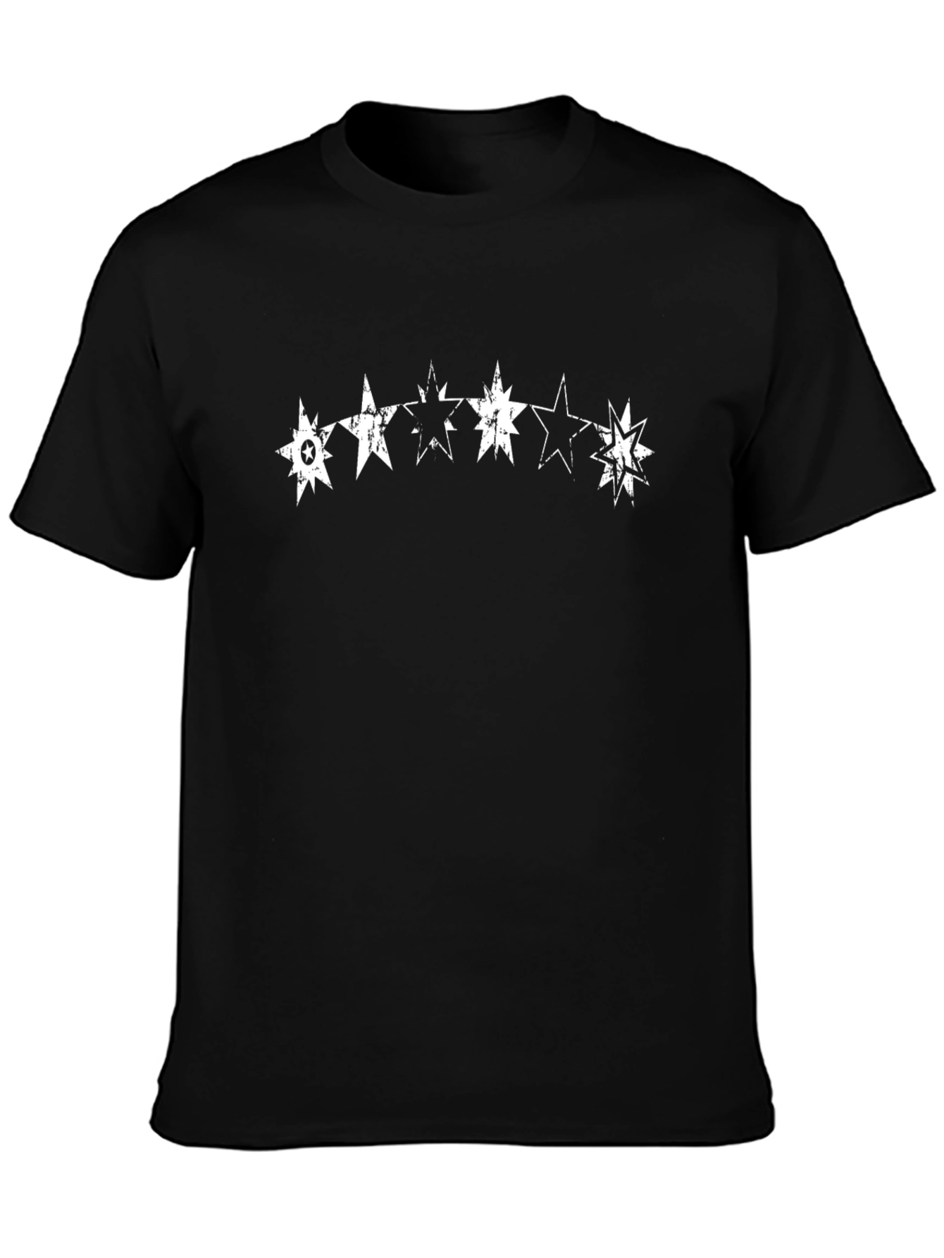 Grunge Star Graphic Black T-Shirt