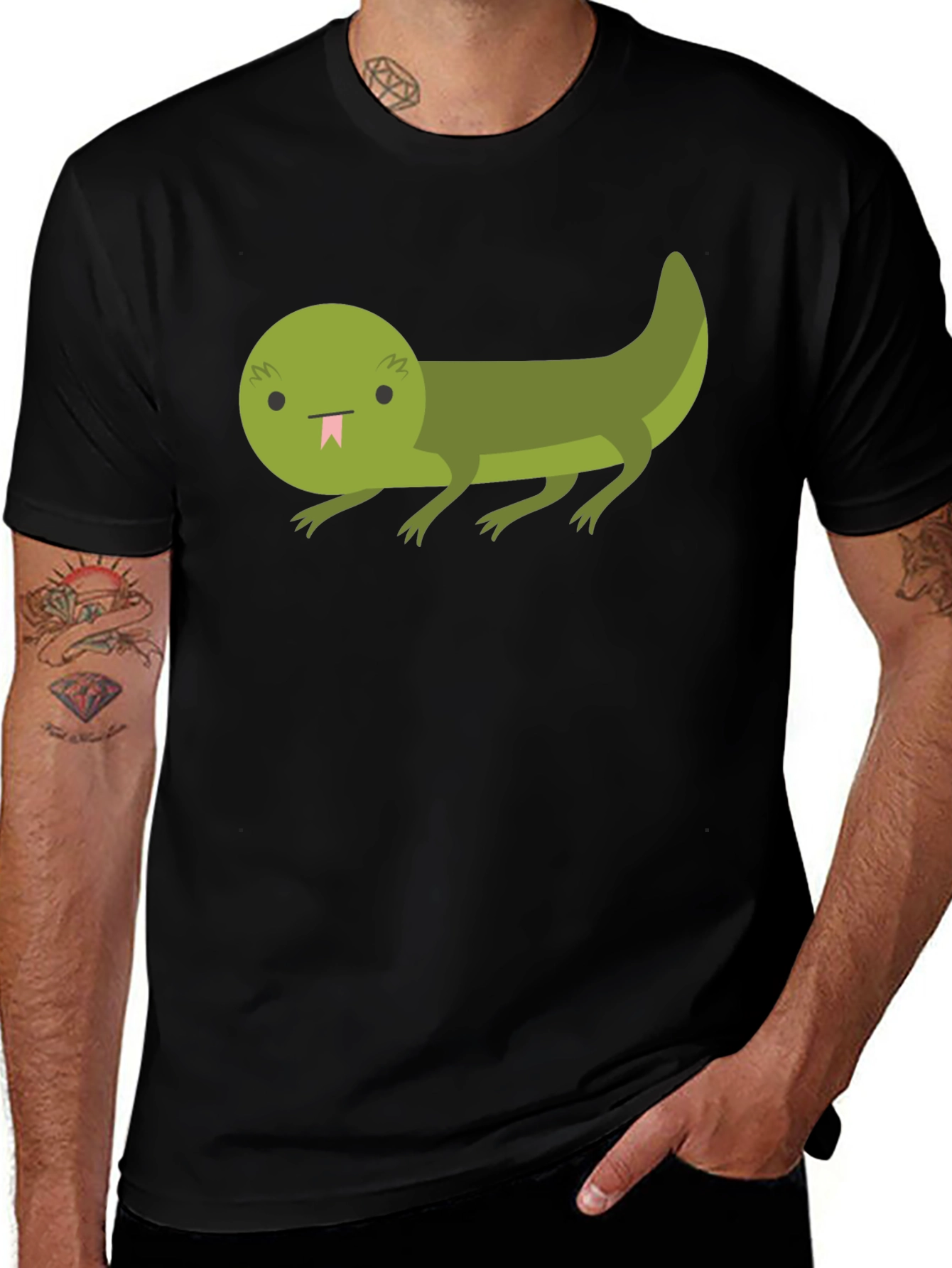 Cartoon Lizard Graphic T-Shirt - Unique Tee